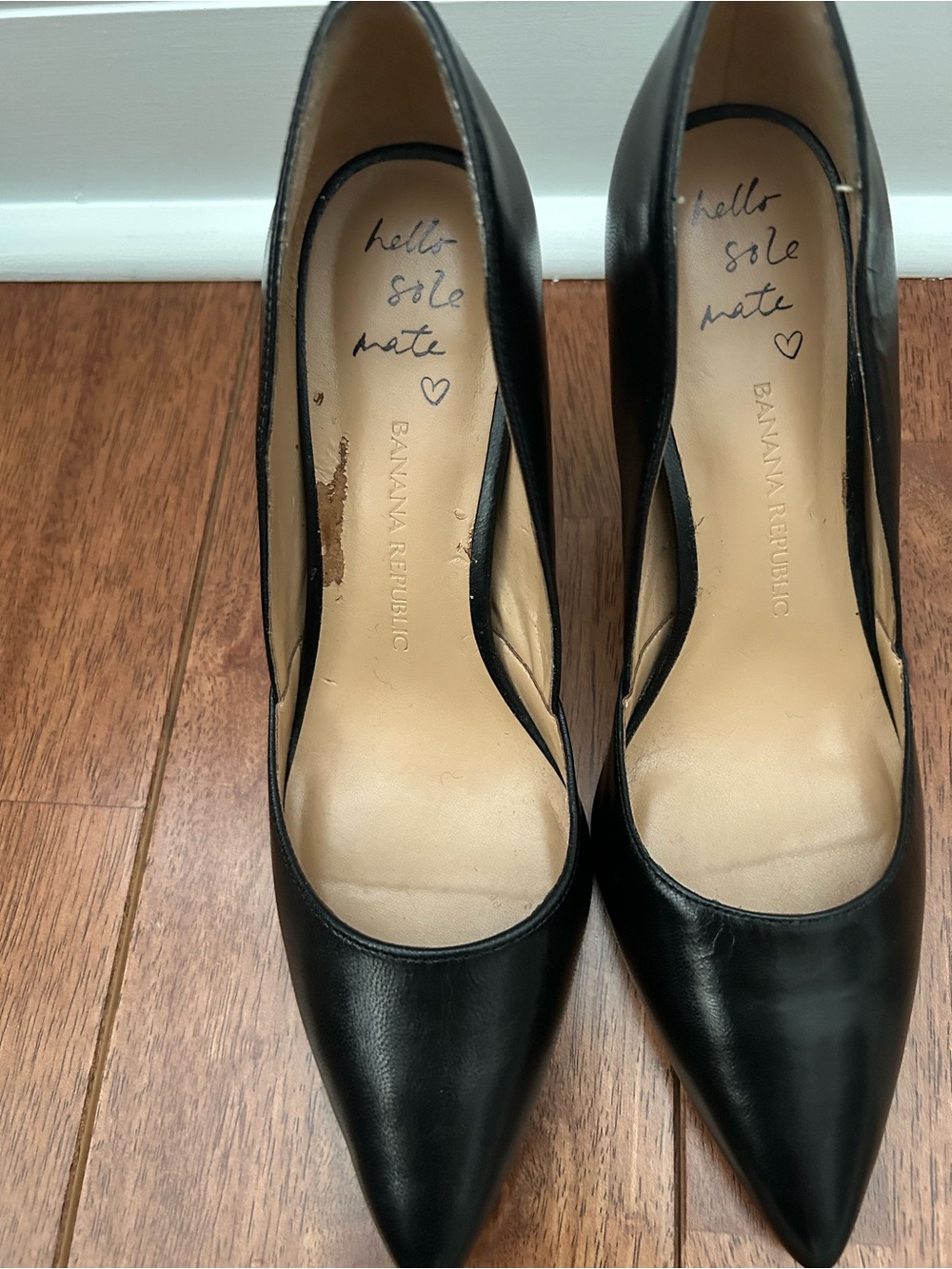 Banana Republic Black Pointed Leather Stiletto Pumps - Picture 5 of 5